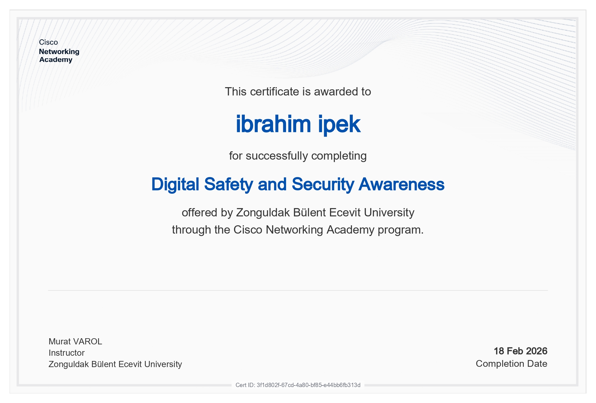 Cisco - Digital Safety and Security Awareness Sertifikasi