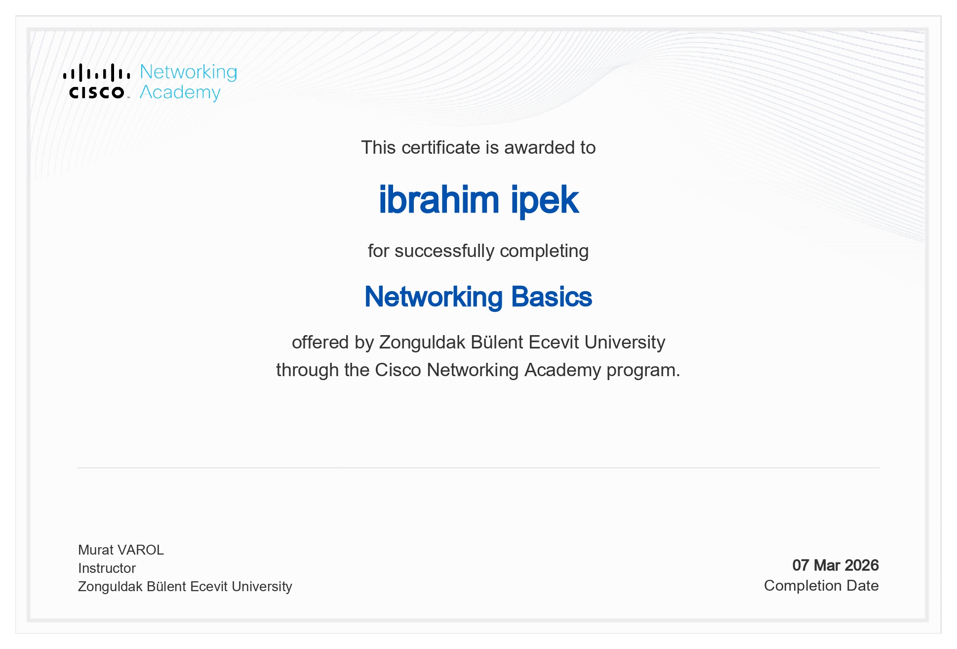 Cisco - Networking Basics Sertifikasi